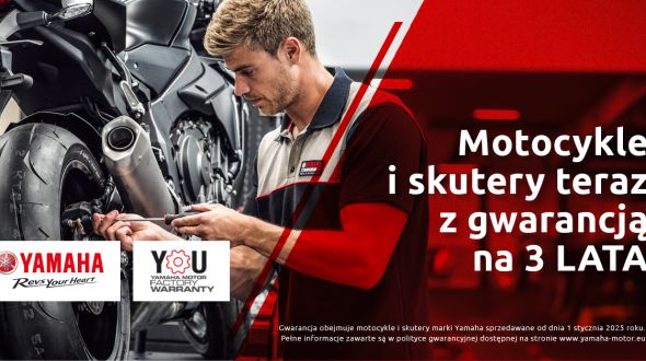 Nowa 3-letnia gwarancja fabryczna na motocykle i skutery Yamaha